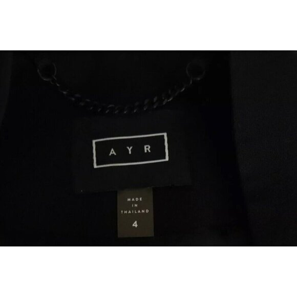 AYR Women's US4 Black The Coup Blazer Cut Out Wool Coat Open Tailored Jacket - Picture 6 of 10